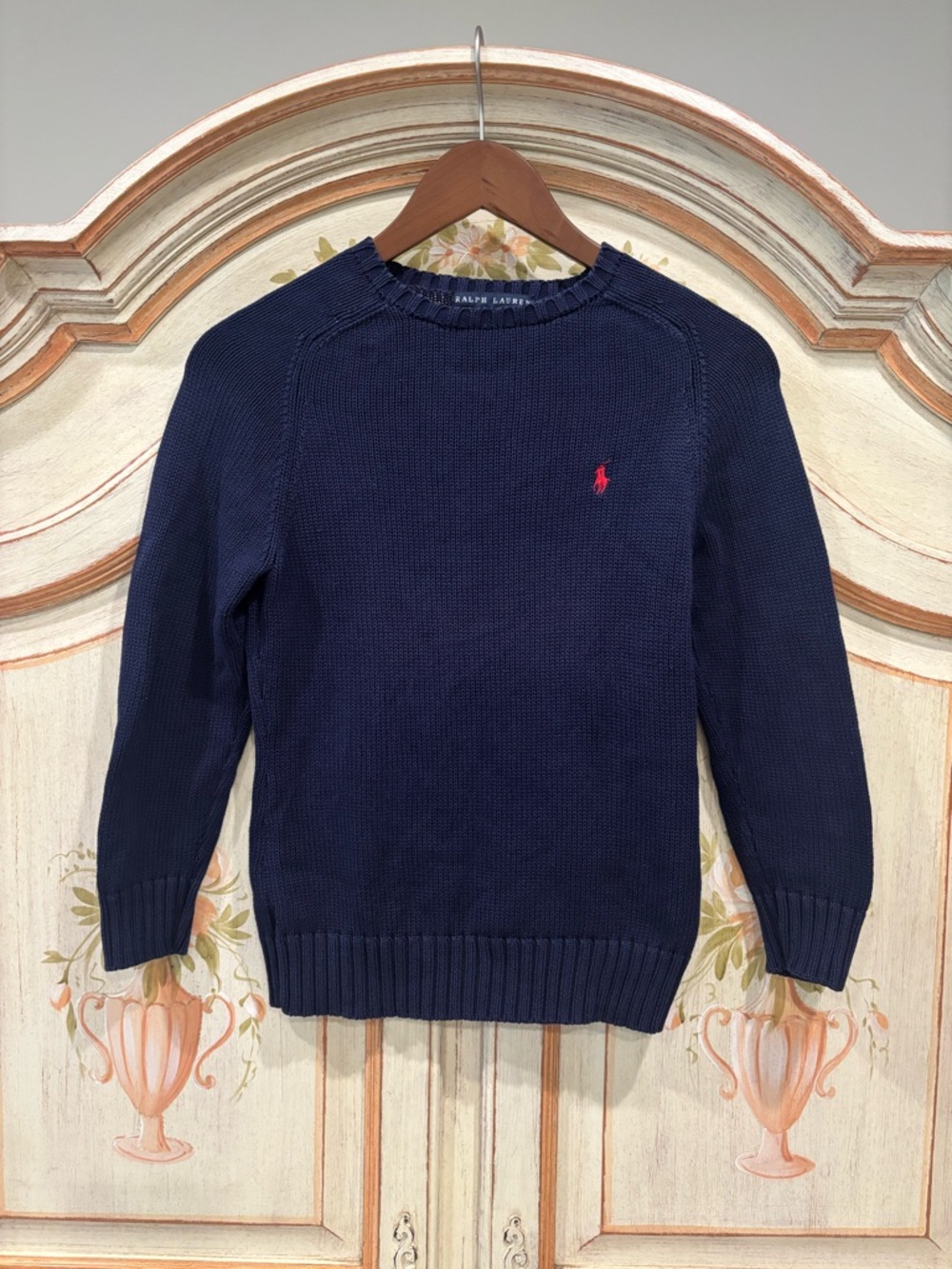 Ralph Lauren Blue Label Women’s Navy Cotton Sweater size small Crewneck